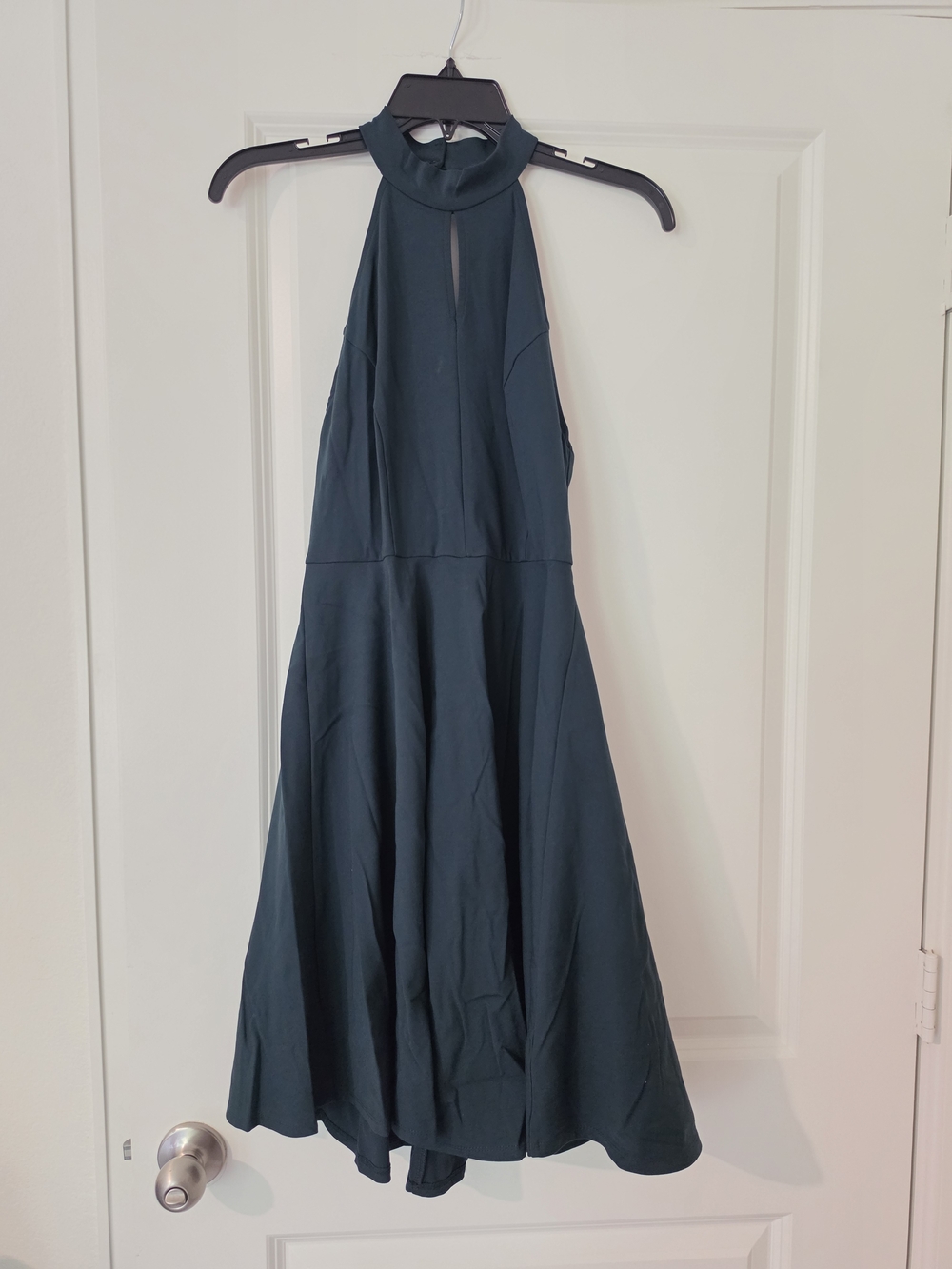 Altar'd State Teal High-Neck One-Shoulder Fit & Flare Dress
